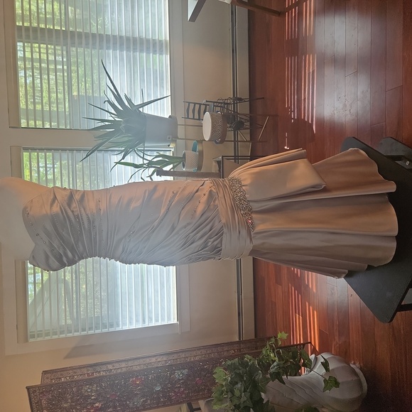 Jovani Formal Strapless Beaded Embellished Crystal Evening Gown Gray Siz… - Picture 3 of 15